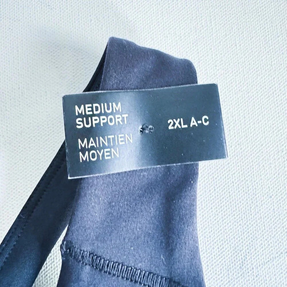 Adidas Black Sparkly Overlay Medium Support Sports Bra 2X - Picture 7 of 10